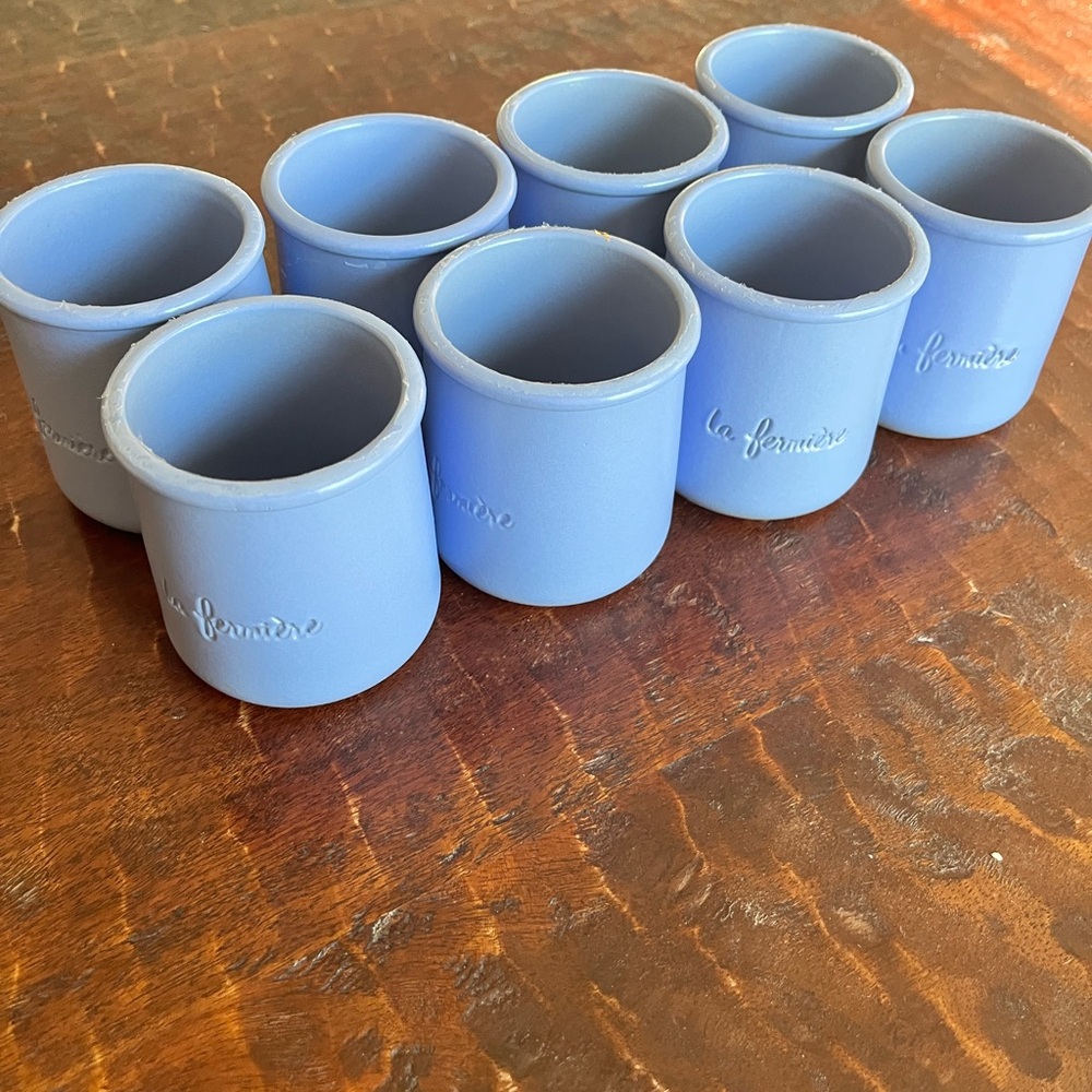 La Fermière Blue Ceramic Yogurt Pots Set